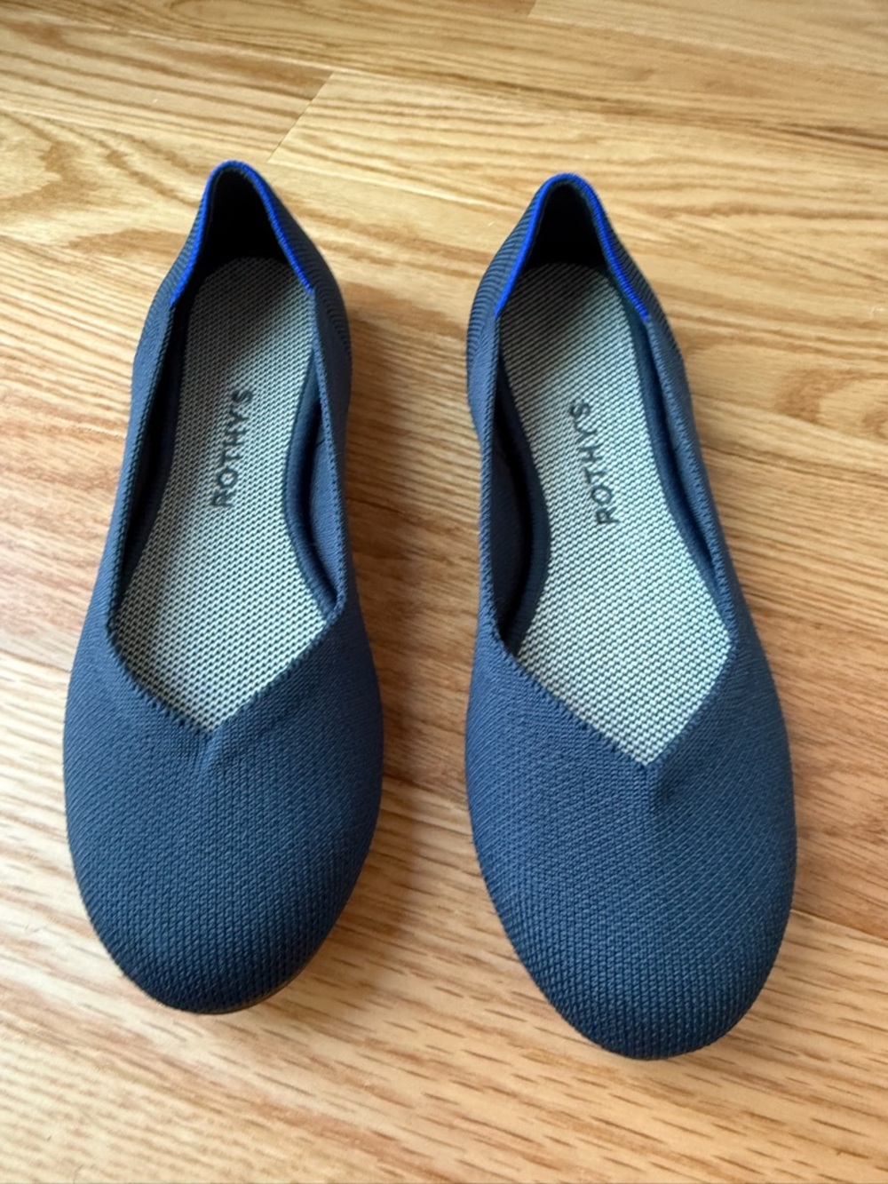 NWOB Rothy's Maritime Navy The Flat Round Toe Slip on Shoes Ballet Flat - Size 7